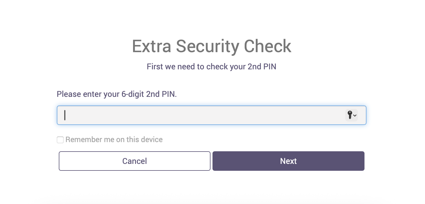 Форма ввода PIN2 на сайте Yes Em