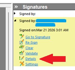 Список подписей в CoSign OmniSign